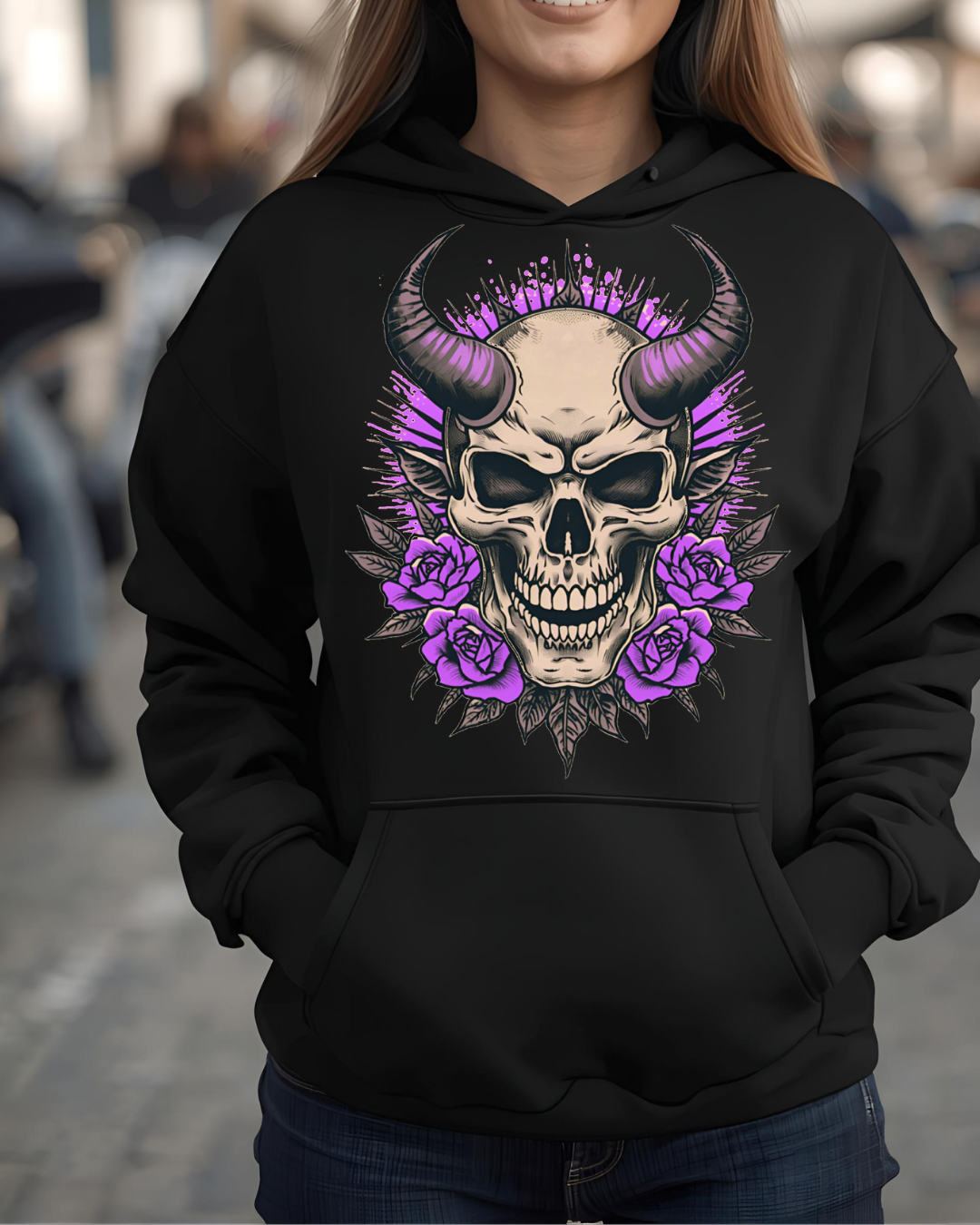 hoodie Skulls & Roses